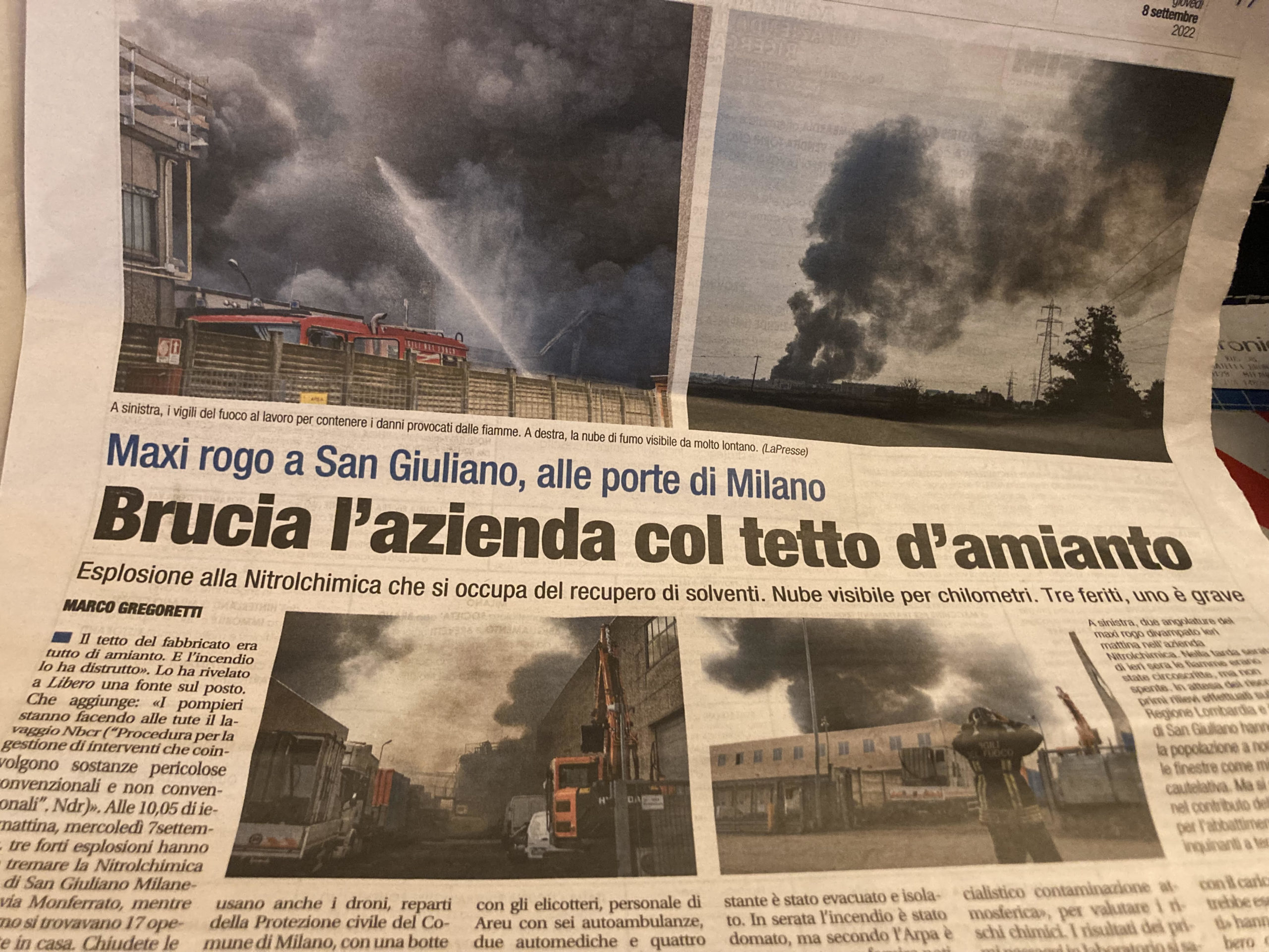 Incendio San Giuliano Milanese Giovedì 8 settembre 2022 3