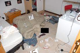 La stanza dove fu trovato il corpo senza vita di Meredith Kercher. Notte tra Mercoledìm 18 e Giovedì 19 gennaio 2023